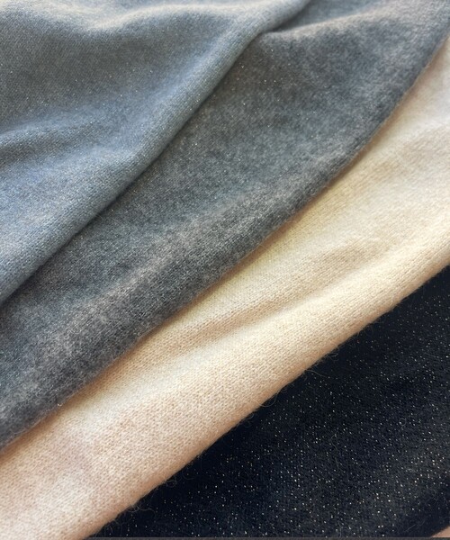 ニット セーター 「23区×Oggiコラボ」フレアサテンコンビ ラメニット