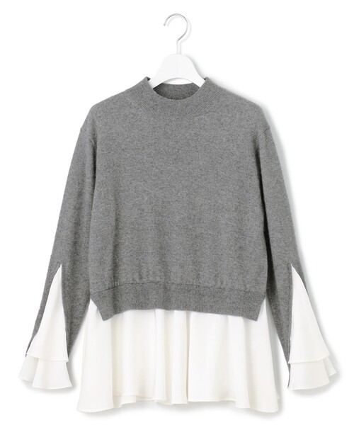 ニット セーター 「23区×Oggiコラボ」フレアサテンコンビ ラメニット