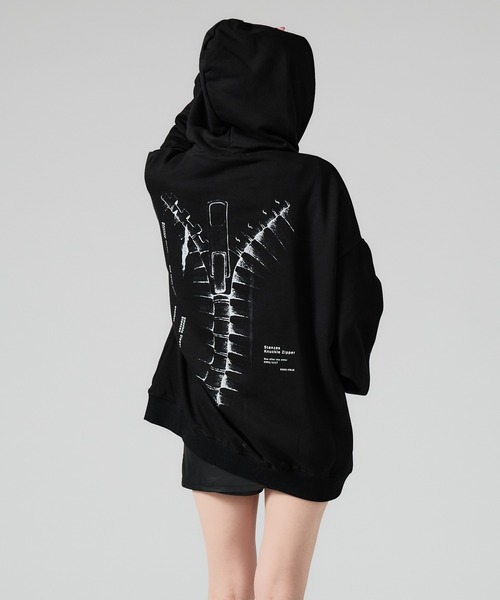 Chick パーカー Zipper Design Pull Over Hoodie / ジッパーデザイン
