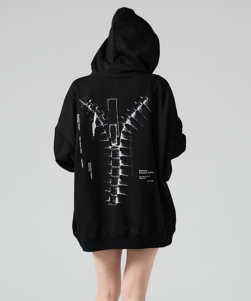 Chick パーカー Zipper Design Pull Over Hoodie / ジッパーデザイン