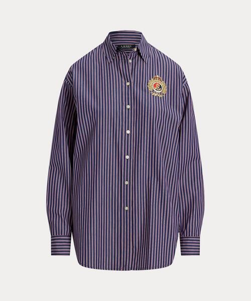 ブラウス シャツ リラックスド フィット ストライプド ブロードクロス シャツ レディース LAUREN RALPH ブラウス シャツ リラックスド フィット
