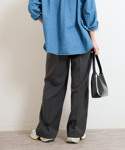 【超美品】JOURNAL STANDARD relume マットタックパンツ ウールライクサージタックパンツ（スラックス）｜JOURNAL