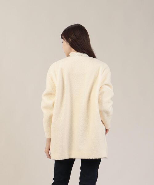 To b. by agnes 「To b.」 ノーカラーコート 38 ホワイト レディース