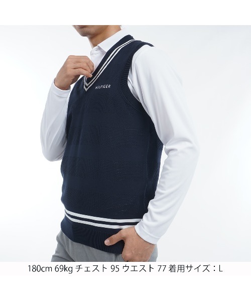 TOMMY HILFIGER GOLF ベスト ジレ シャドーストライプ