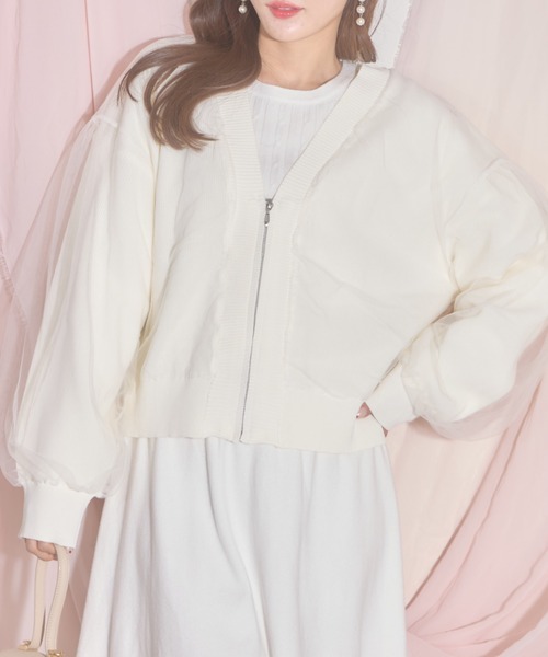 パーカー 「ZOZO限定」ソフトチュールジップパーカー レディース tocco closet パーカー 「ZOZO限定」ソフトチュールジップ