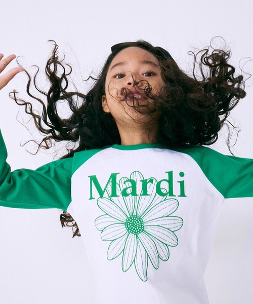 Mardi Mercredi tシャツ KIDS TSHIRT RAGLAN FLOWERMARDI キッズ