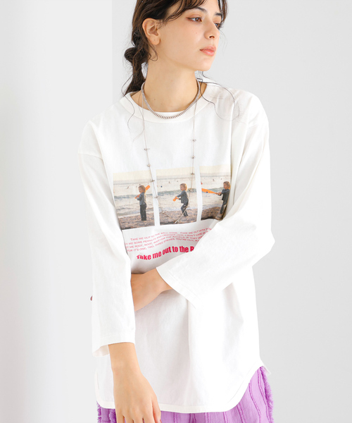 tシャツ 「JHANKSON x Le Melange」フォトプリント ロンT / 長袖Tシャツ「WEB限定」 レディース tシャツ 「JHANKSON x Le Melange」フォトプリント ロンT / 長袖