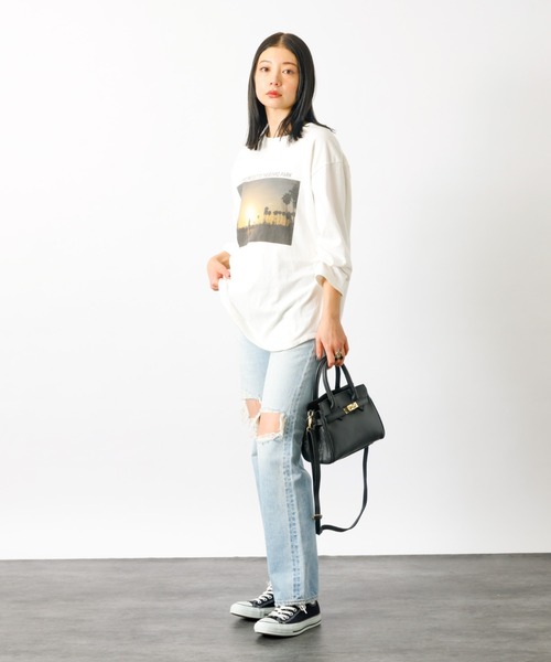 tシャツ 「JHANKSON x Le Melange」フォトプリント ロンT / 長袖Tシャツ「WEB限定」 レディース tシャツ 「JHANKSON x Le Melange」フォトプリント ロンT / 長袖