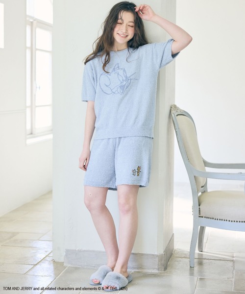 SPAO トムとジェリー チェック 半袖 パジャマ(TWO_TONE) SPAO トムとジェリー チェック 半袖 パジャマ(TWO_TONE) (SPAO