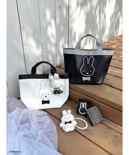 MIIA ハンドバッグ miffy パールトリミングバッグ : ZOZOTOWN