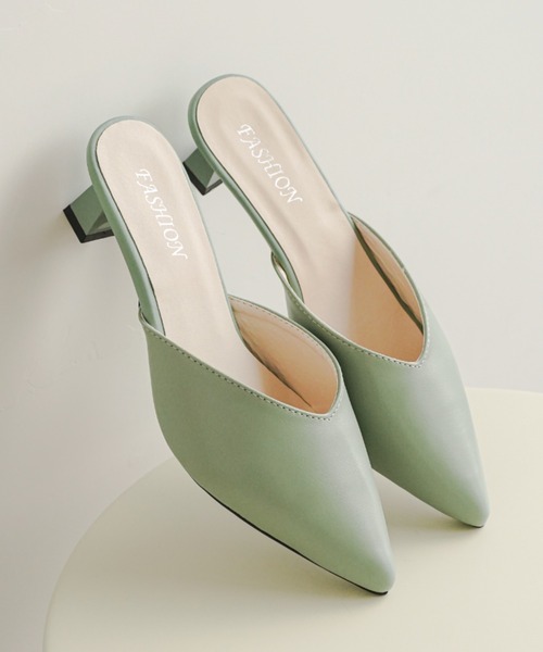 パンプス 美脚見えポインテッドトゥパンプス／歩きやすい低めヒール