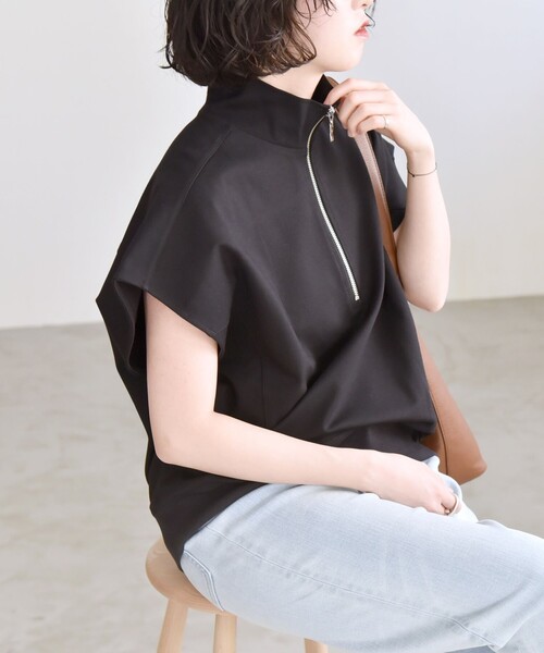 tシャツ quaranciel:「洗濯機可能」ライト ポンチ コンパクト フレンチスリーブ TEE レディース quaranciel:〈洗濯機可能〉ライト ポンチ コンパクト フレンチ