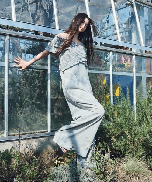 Heather クロスシャーリングオールインワン　グレー Heather｜クロスシャーリングオールインワン | Rakuten Fashion