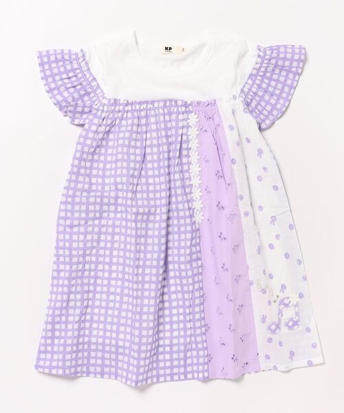 KP ワンピース ローンプリント＆レース 縦接ぎワンピース キッズ 子供