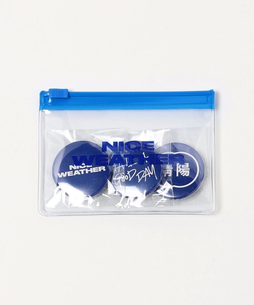 NICE WEATHER バッジ 「NICE WEATHER」ロゴバッジ 3P セット