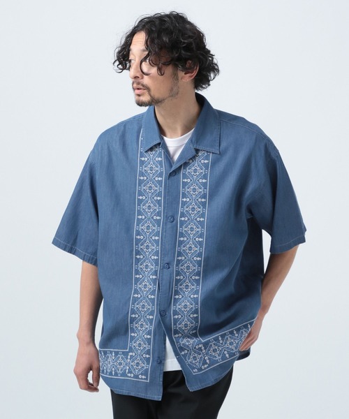 シャツ インディアパターン刺繍シャツ メンズ | BAYFLOW | 02