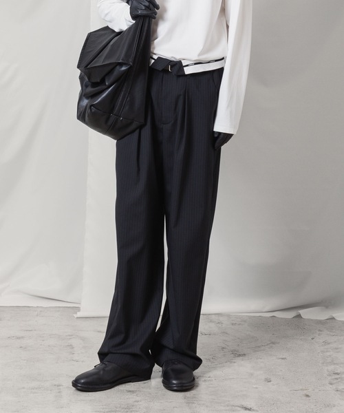 ATTACHMENT スラックス T/W/SI ストレッチギャバジン フラップ