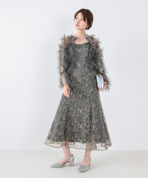 Kana チュールフリル ギャザー ボレロ トップス 結婚式 お呼ばれ