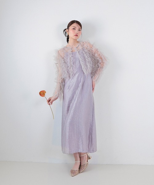 Kana チュールフリル ギャザー ボレロ トップス 結婚式 お呼ばれ Kana チュールフリル ギャザー ボレロ トップス 結婚式 お呼ばれ