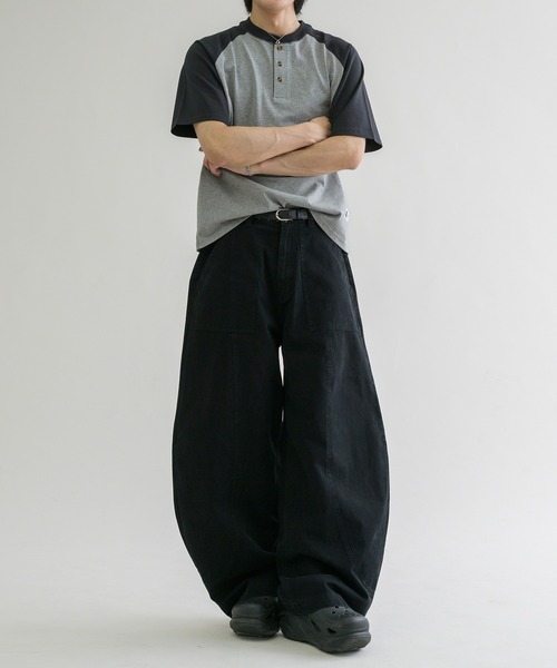 epnok パンツ 「EPNK」Washed cotton baker pants / ウォッシュ