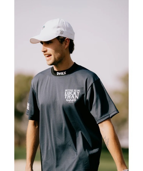 新品・タグ付✨DEVEREUX GOLF　メッシュ　モックネック　Tシャツ DEVEREUX GOLF uvカット tシャツ Peachy ManeメッシュモックTEE メンズ