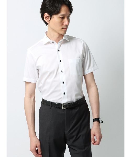 フォーマル シャツ 半袖ワイシャツ ノンアイロンストレッチ COOL
