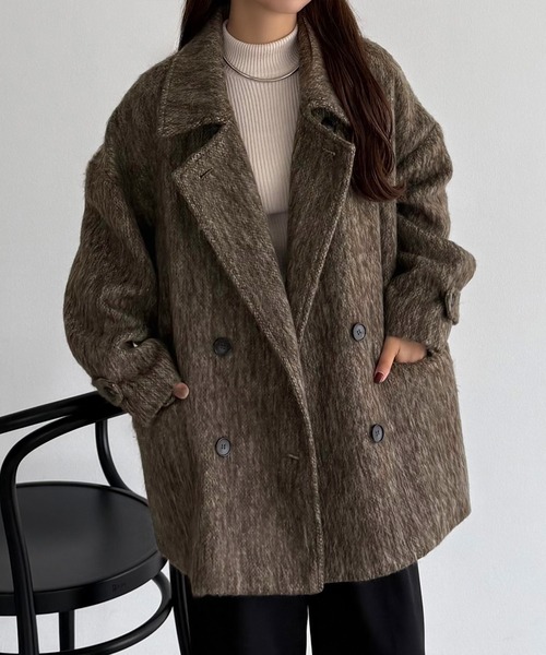 callautia（カラウティア） ステンカラーコート コート シャギーミドル