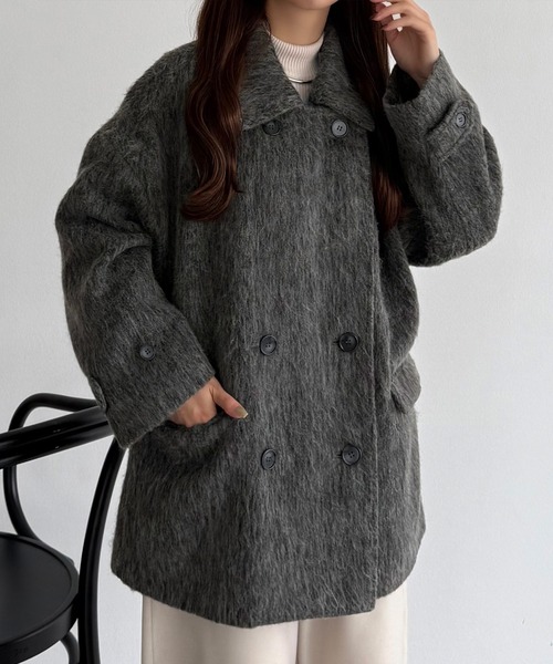 callautia（カラウティア） ステンカラーコート コート シャギーミドル