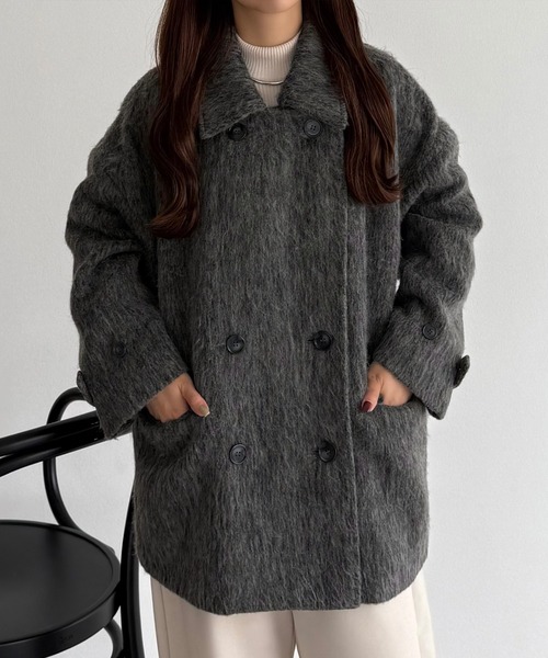 callautia（カラウティア） ステンカラーコート コート シャギーミドル
