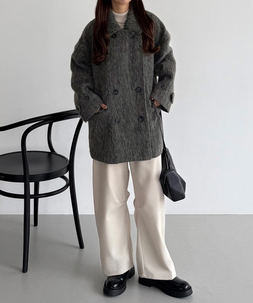 callautia（カラウティア） ステンカラーコート コート シャギーミドル
