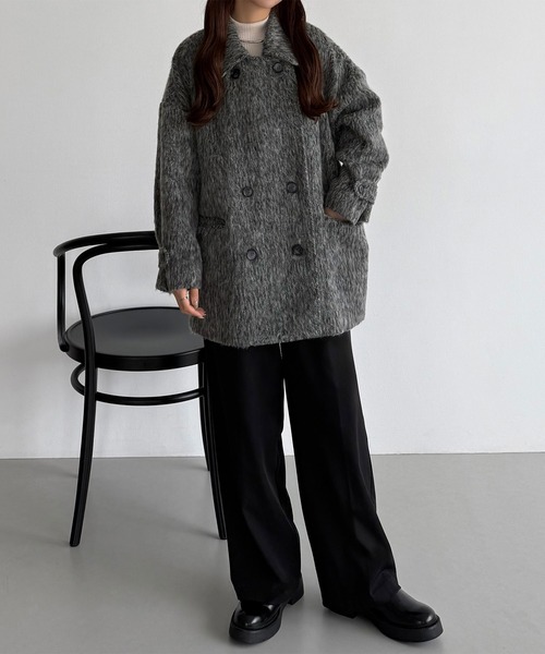 callautia（カラウティア） ステンカラーコート コート シャギーミドル