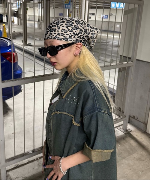 スカーフ バンダナ レオパードバンダナ レディース メンズ