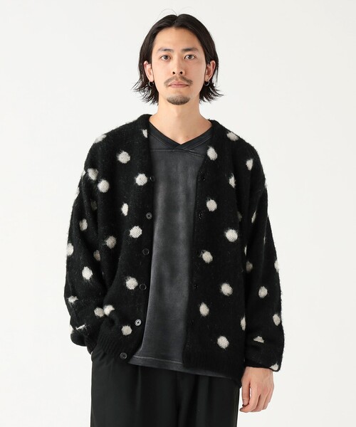 タウンクラフト モヘアライク シャギー カーディガン ブラック Lサイズ TOWNCRAFT（タウンクラフト） カーディガン 「別注」TOWN CRAFT