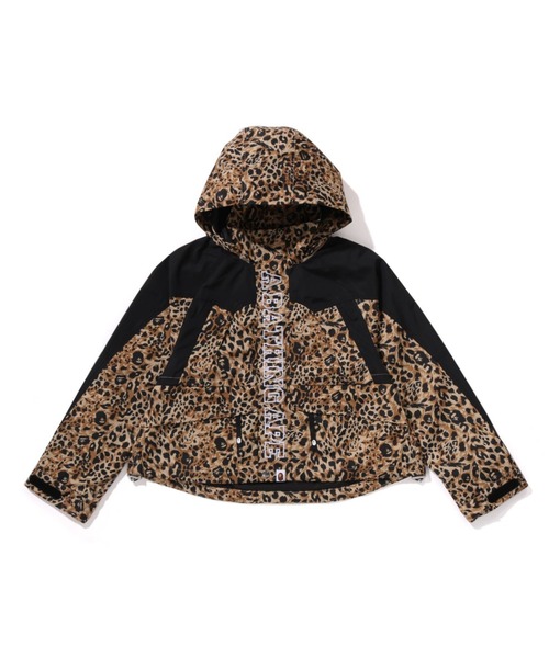 ミリタリージャケット モッズコート WILD LEOPARD PATTERN CROPPED SNOWBOARD JACKET レディースの画像