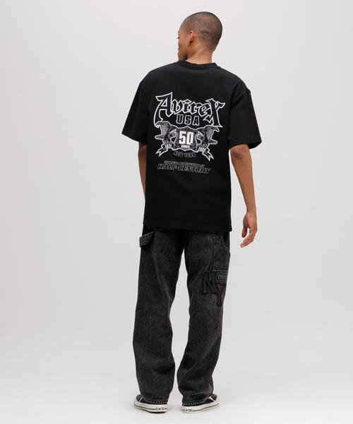 AVIREX ×グランパス30周年コラボ Tシャツ ブラック×ホワイト 50th Anniversary》GRAPHIC S/S T-SHIRT / 50周年 グラフィック