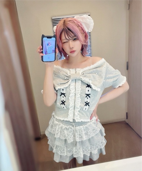 Ank Rouge（アンクルージュ） スカート 天使のチャーム裏毛スカート