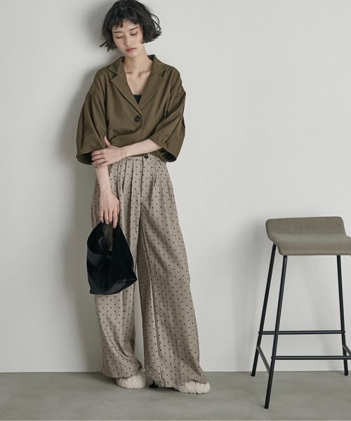 THE Yon ジャケット テーラードジャケット バレルハーフスリーブ