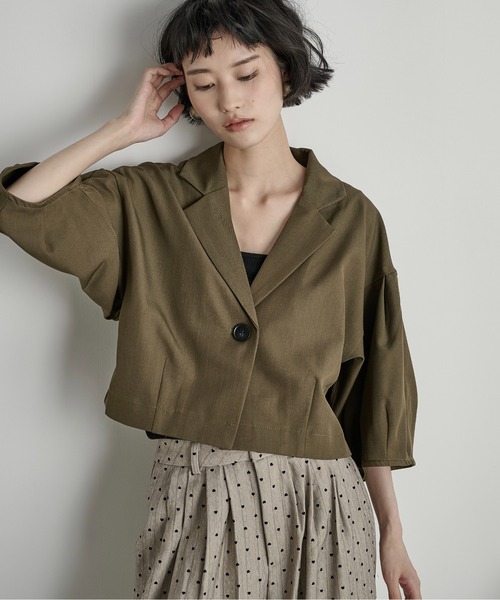 THE Yon ジャケット テーラードジャケット バレルハーフスリーブ