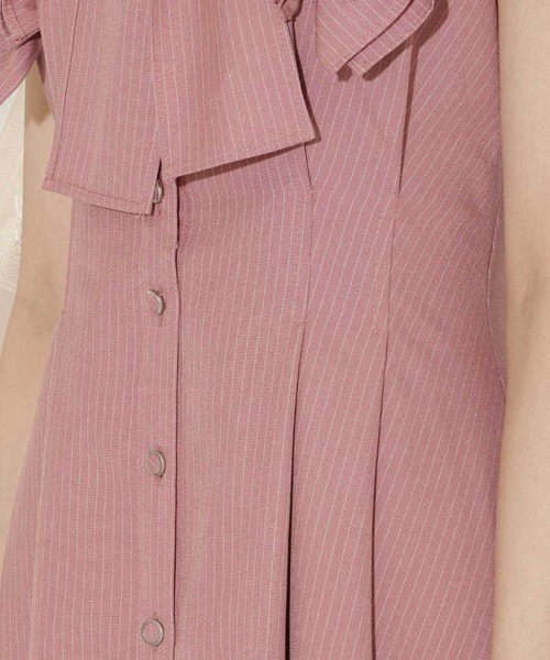 willselection ペタルフリルリボンタイシャツワンピース ピンク ウィルセレクション WILLSELECTION ペタルフリルリボンタイ
