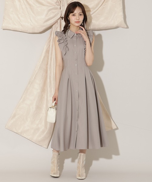 WILLSELECTION ワンピース フリルスリーブリボンタイシャツ