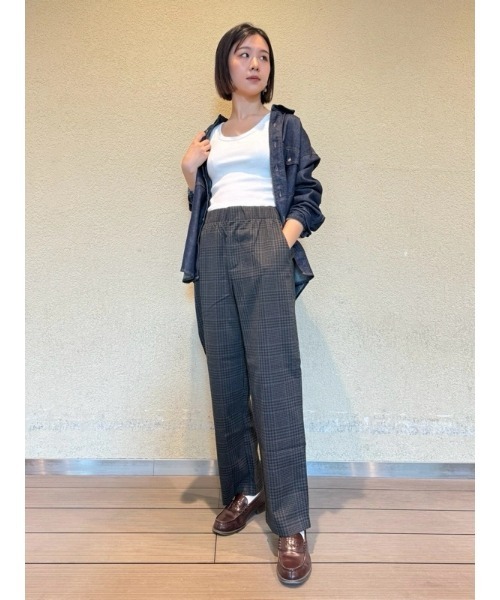 GAP（ギャップ） パンツ チェックミッドライズ イージー ストレート 