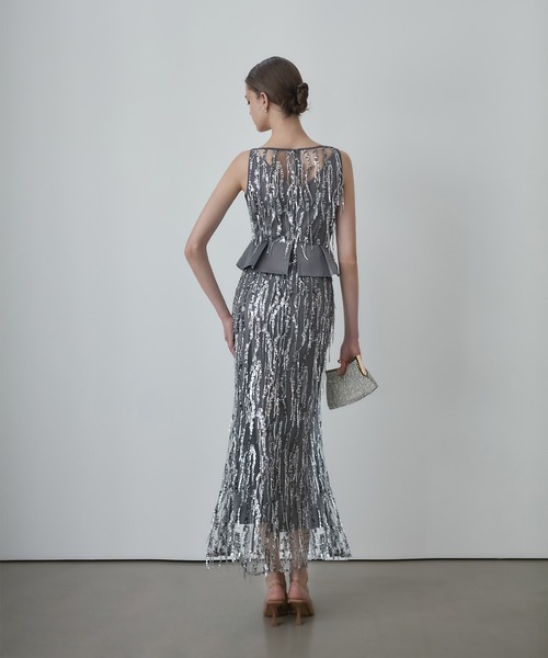 Leja（レジャ） ドレス 「LEJA LUXE」シルバーフリンジスパンコール