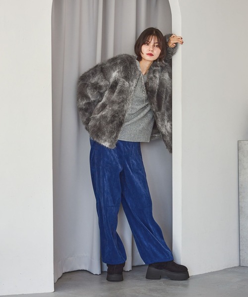 niko and…（ニコアンド） ブルゾン アウター フサフサアソートファー