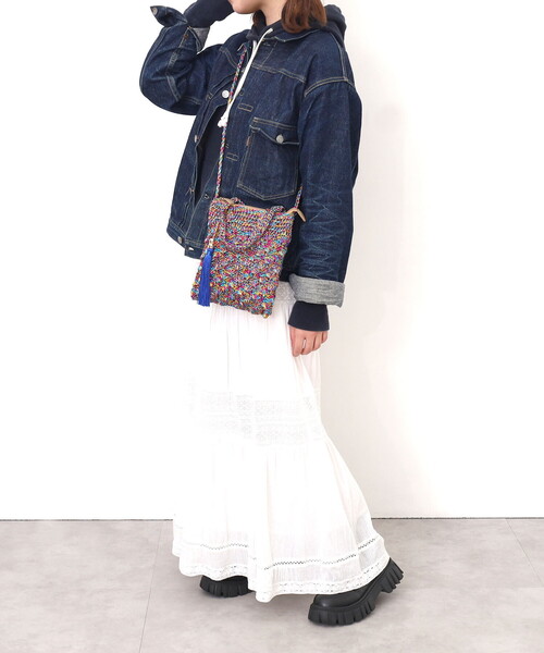 「COOCO」 かごバッグ 9 シルバー レディース_画像2