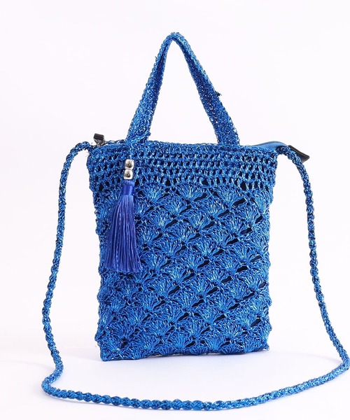 「COOCO」 かごバッグ 9 シルバー レディース_画像7