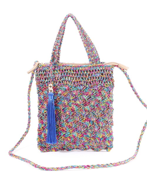 「COOCO」 かごバッグ 9 シルバー レディース_画像9