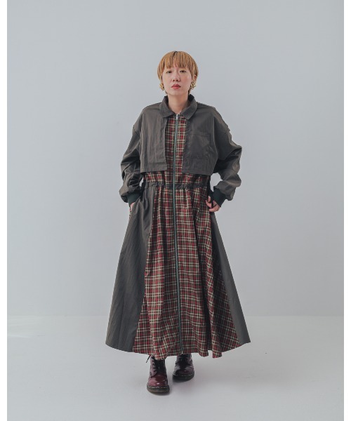 ワンピース チェックzipperジャケットワンピース | unica | 09