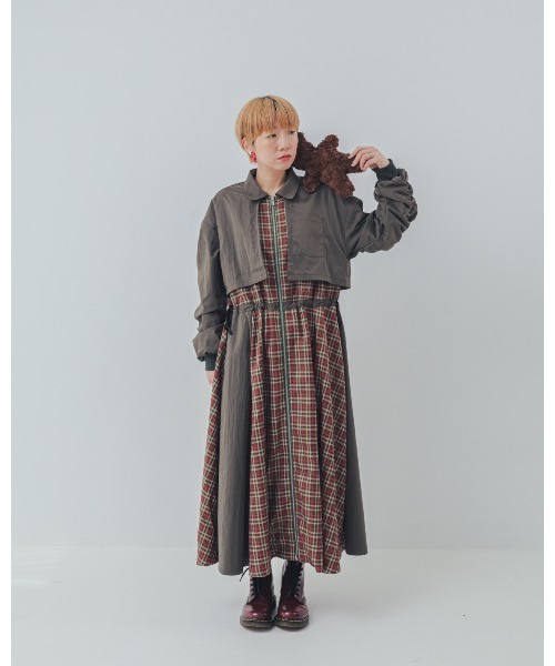ワンピース チェックzipperジャケットワンピース | unica | 11