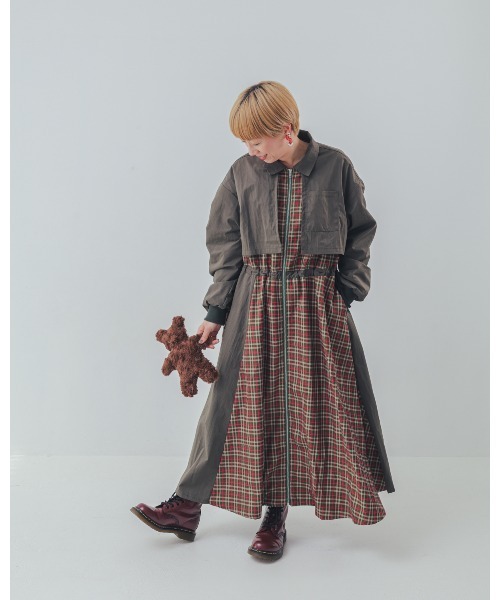 ワンピース チェックzipperジャケットワンピース | unica | 12