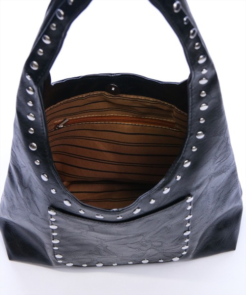 clear ハンドバッグ スタッズワンハンドルバッグ「Y2K カジュアル 着